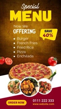 Special Food Offer Banner Ad Historia de Instagram template