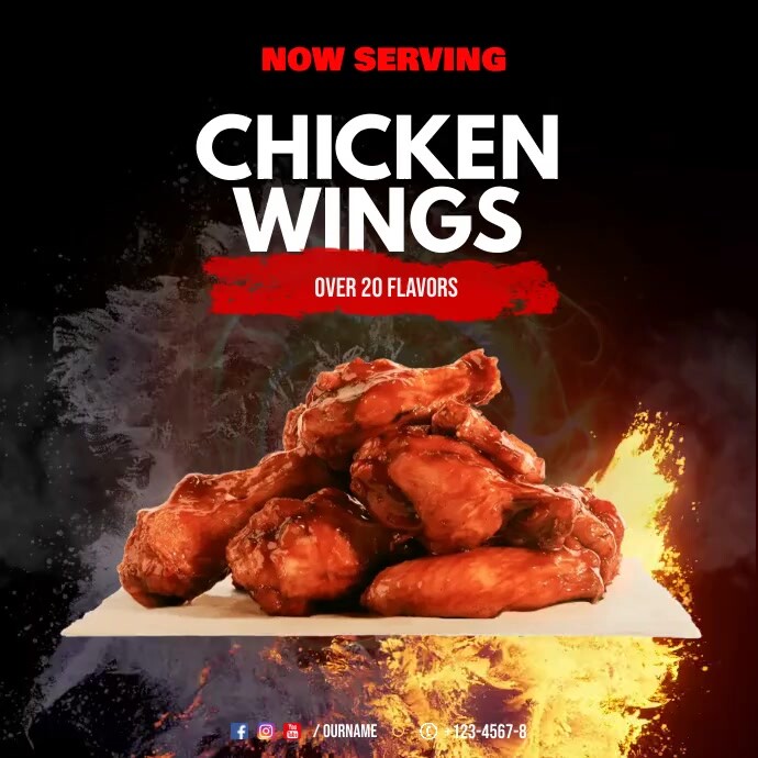 Wing Design Ad Special Fried Chicken Wings Advertisment Template | PosterMyWall