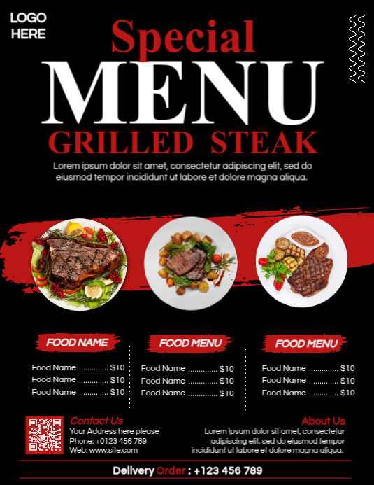 Grilled Menu.pdf Special Grilled Menu Template | PosterMyWall