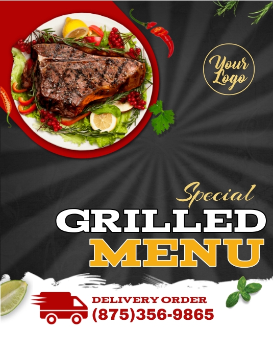 Sample Grilled Menu Special Grilled Menu Template | PosterMyWall