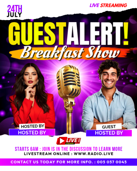 Live Streaming Radio Show Template | PosterMyWall