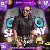 Special Guest DJ Club Party Event ad Design Template Square (1:1)