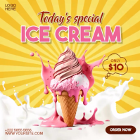 Orange Special Ice cream Instagram-opslag Template