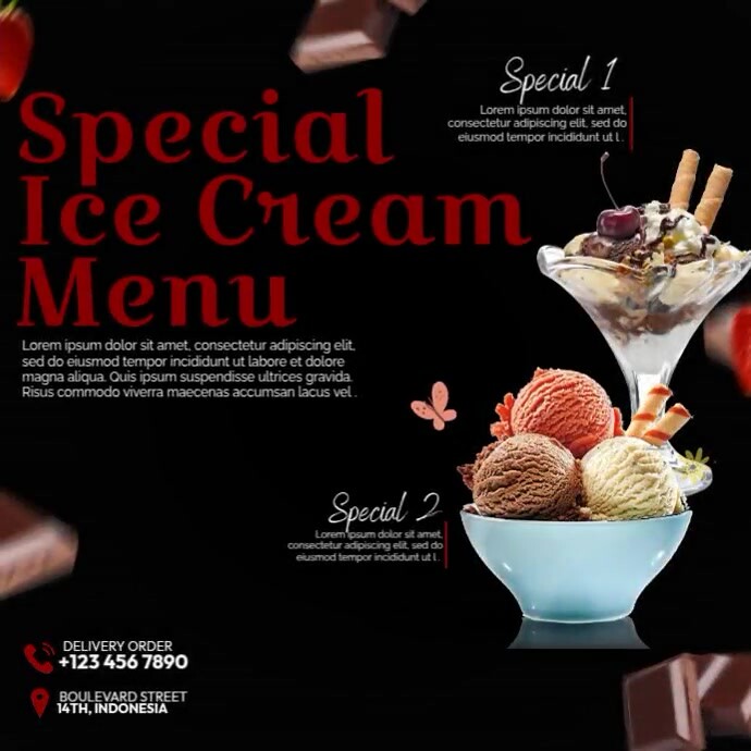 Custom Ice Menu Special Ice Cream Menu Template | PosterMyWall