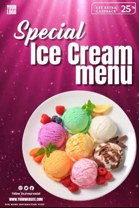 Custom Ice Menu Special Ice Cream Menu Template | PosterMyWall