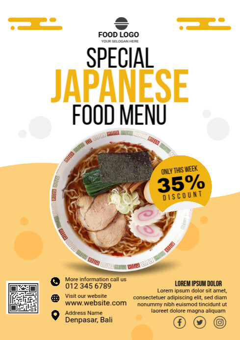 Example Japanese Menu Promotion Special Japanese Food Menu Template | PosterMyWall