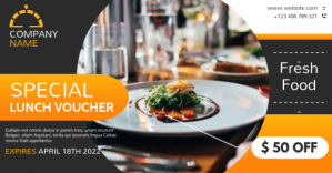 黑色 Special Lunch Voucher Facebook Shared Image Template