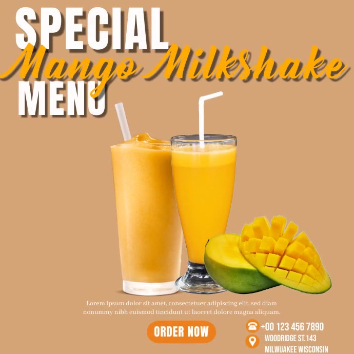 Special Mango Milkshake Menu Template | PosterMyWall