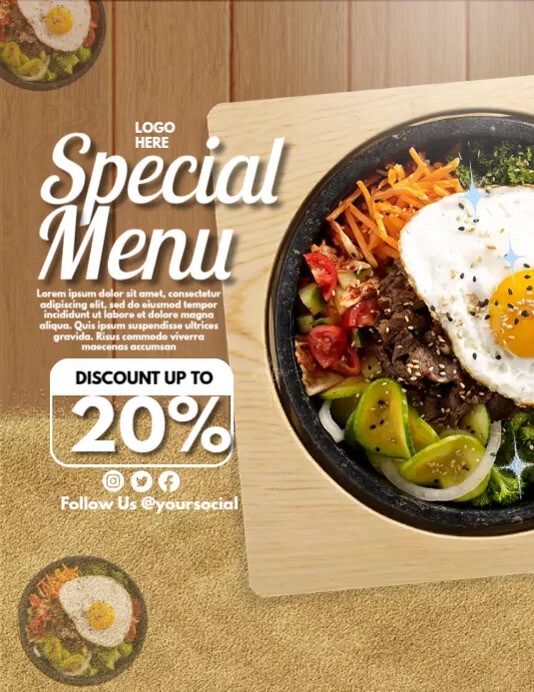 Menu Ad Example Special Menu ads Template | PosterMyWall