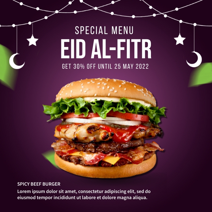 Special Menu Ads โพสต์บน Instagram template
