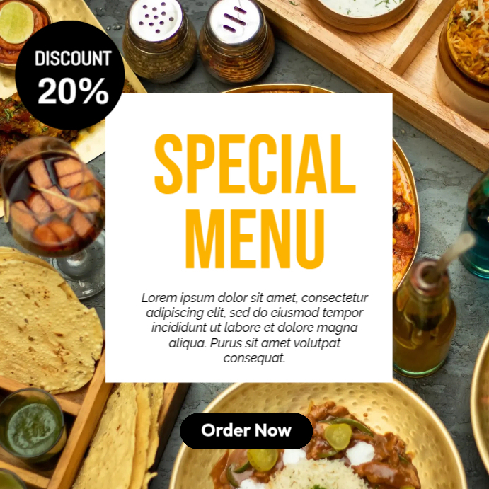 Menu Ad Example Special Menu Ads Template | PosterMyWall