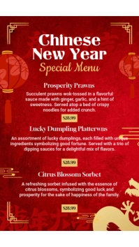 Special Menu Chinese New Year Instagram Story template