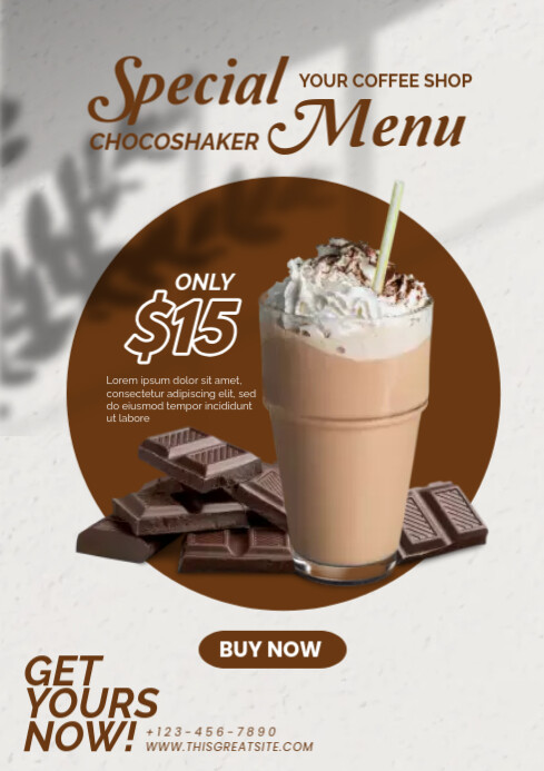 Special Menu choco Milkshake Template | PosterMyWall
