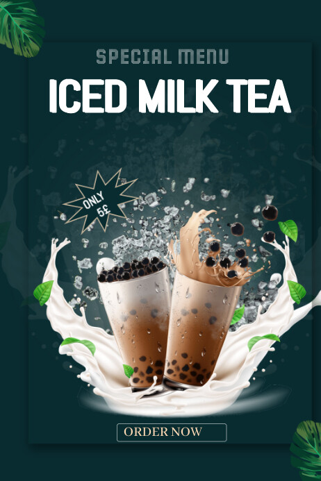 milkteaページ Special menu milk tea Template | PosterMyWall