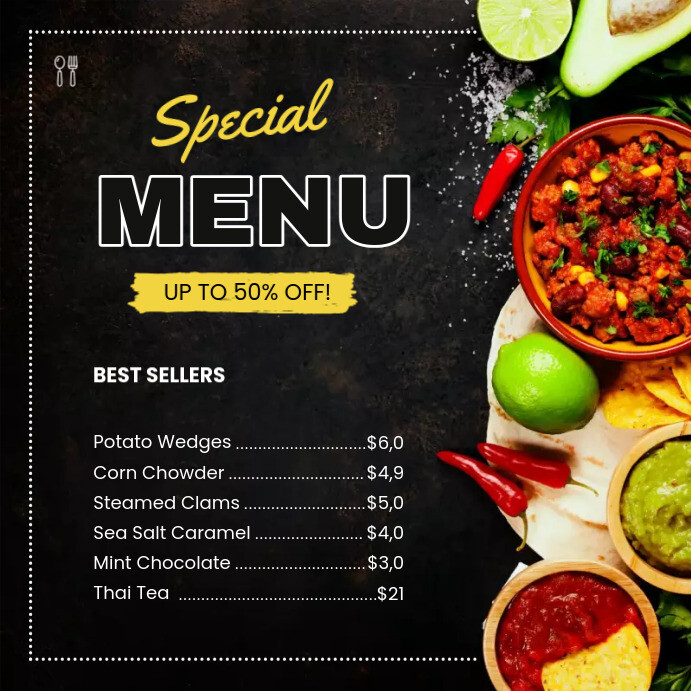 special menu template PosterMyWall