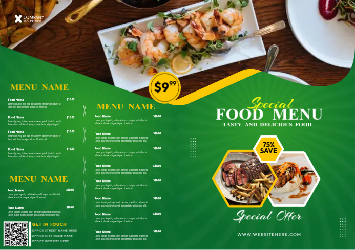 Yellow Special Menu A4 Template | PosterMyWall