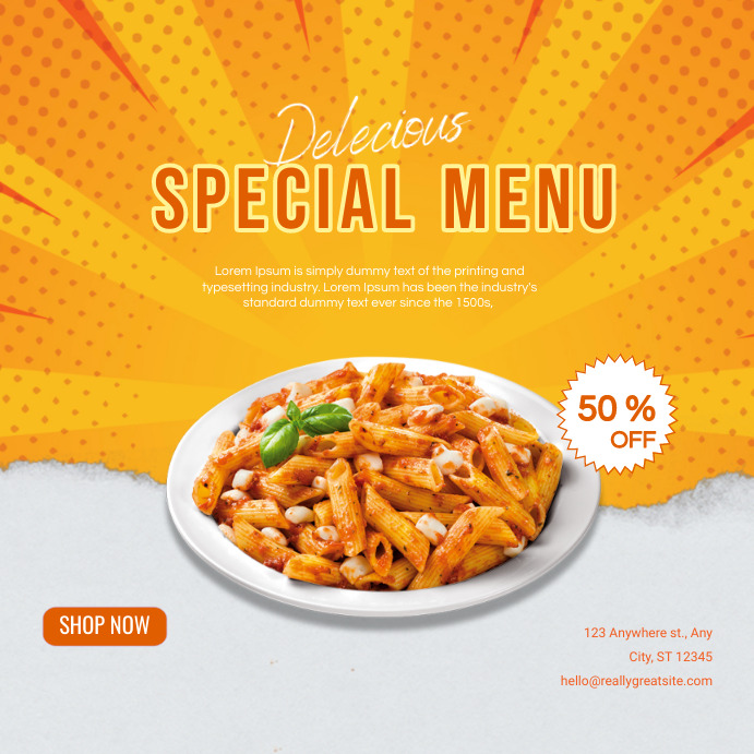 Special Menu Template PosterMyWall