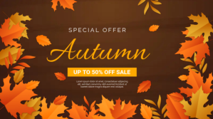 Special Offer Autumn Fall Sale Poster Digitalt display (16:9) template