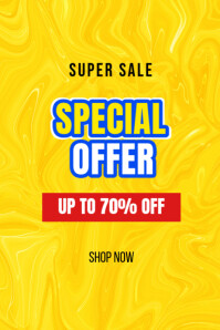 Yellow Super Sale Promotion Poster Template