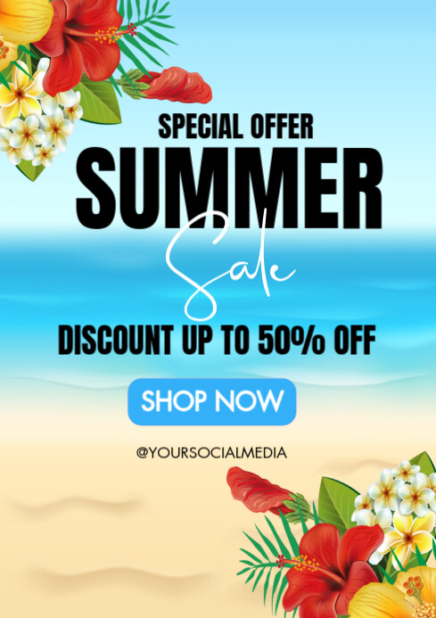 special offer summer sale A4 template