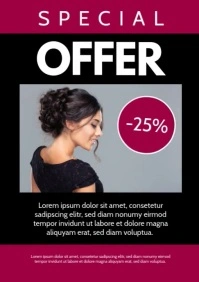Special Offer Template Hair Salon Beauty Ad A4