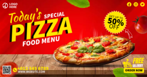 Rød Pizza Promotion Facebook Group Cover Photo Template