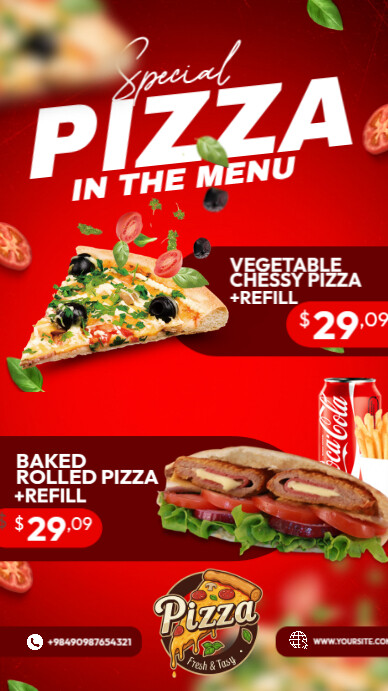 Special Pizza in the Menu Instagram Story template