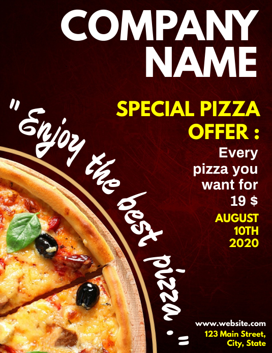 Special Pizza Offer Flyer Advertisement Desig Template Postermywall