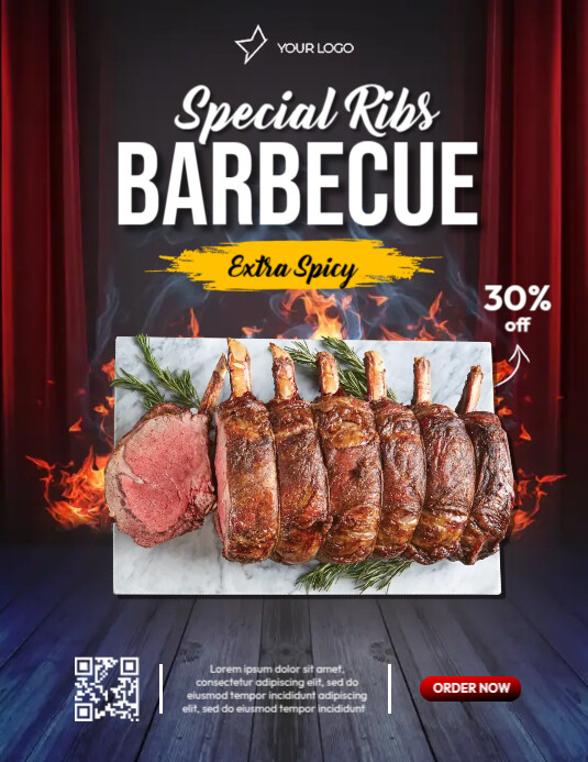 Poster Ribs Special Ribs Barbeque Template | PosterMyWall