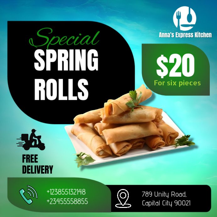 Special Spring Rolls Promo Flyer Template | PosterMyWall