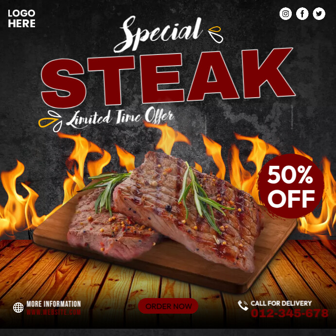 Special Steak Menu Instagram Post template