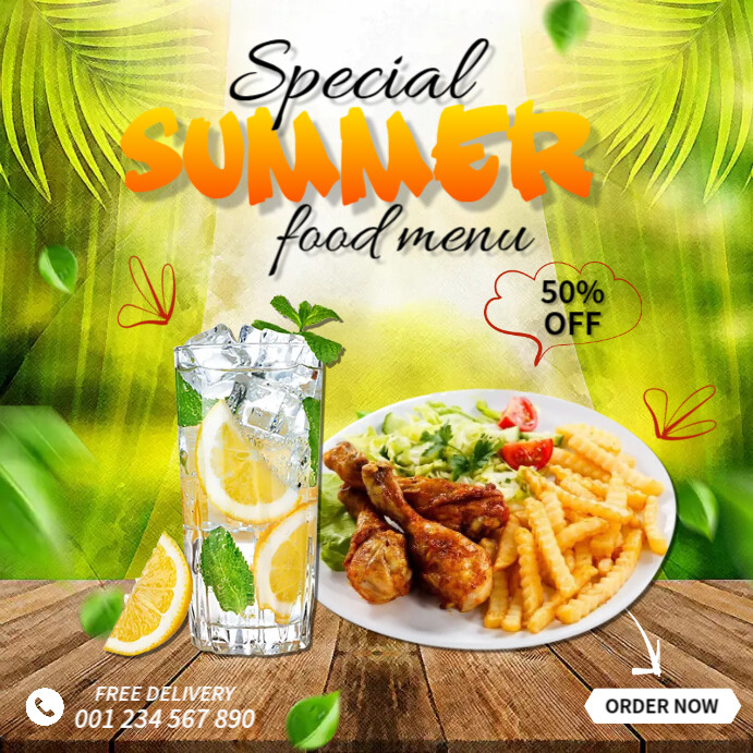 Special Summer Food Menu Template | PosterMyWall