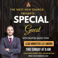 Black Church Event Pos Instagram Template