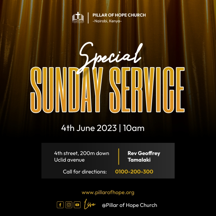 Sunday Service Posts Special Sunday service Template | PosterMyWall