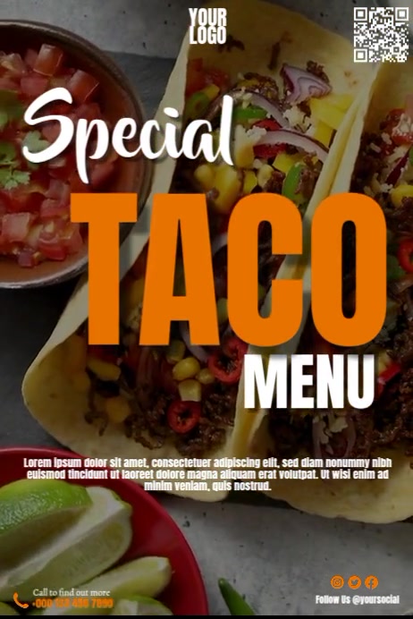 Specail Menu Toco Special Taco Menu Template | PosterMyWall