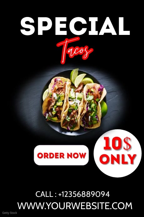 Specail Menu Toco Special tacos menu Template | PosterMyWall