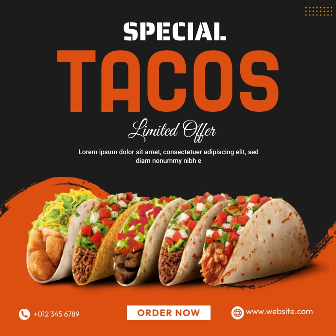 Special Tacos Menu Template | PosterMyWall