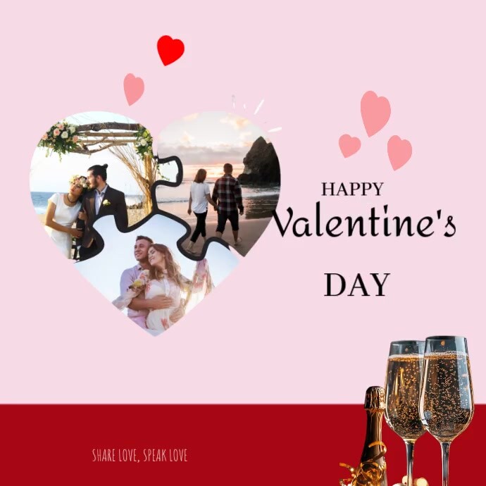 Special valentine design Quadrado (1:1) template