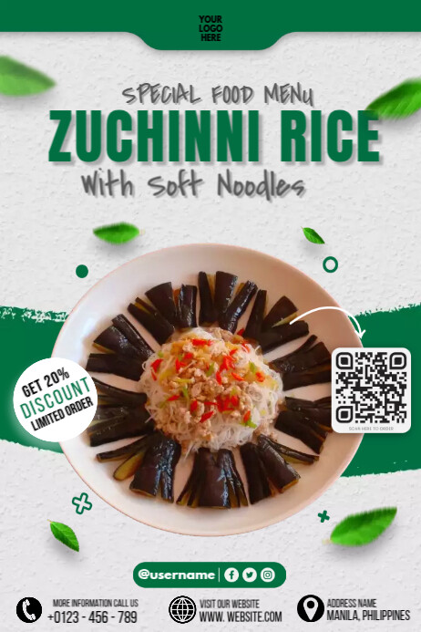 Sentimental Ads Rice Special Zuchinni Rice Ads Template | PosterMyWall