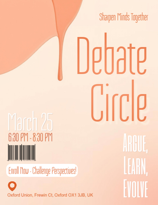 Specialized Debate Study Flyer Template for Intellectual Discourse ...