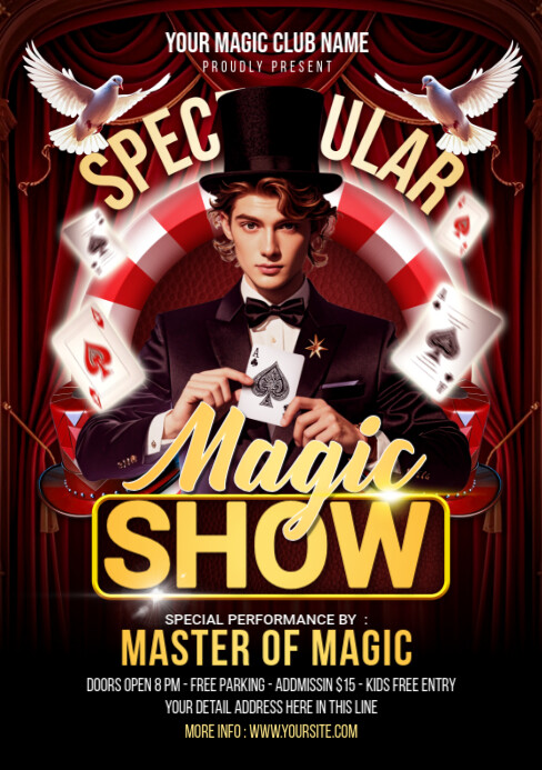 Spectacular Magic Show Flyer or Poster Template | PosterMyWall