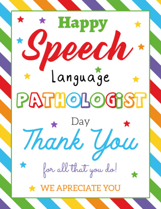 Plantilla de Speech Language Pathologist Day poster printable ...