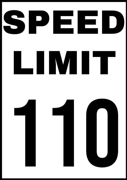 SPEED LIMIT 110 SIGN BOARD TEMPLATE A4