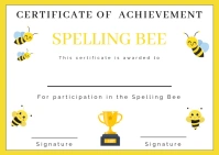 Spelling bee Certificate Postcard template