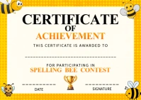 Spelling bee Certificate Postcard template