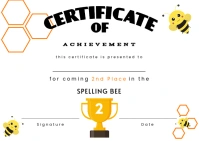 Spelling bee Certificate Postcard template