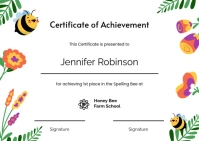 Spelling bee Certificate Postcard template