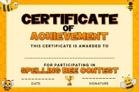 Spelling bee Certificate Poster template