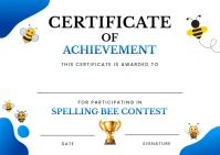 Spelling bee Certificate Postcard template