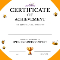 Spelling bee Certificate Instagram Post template